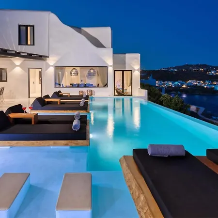 Magnificent Mykonos Rikei 5 Bedrooms Unique Aegean Sea Views Private Infinity Pool Outdoor Jacuzzi Psarou * Psarou (Mykonos)